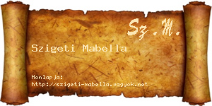 Szigeti Mabella névjegykártya
